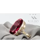 Inel Rubin Aur galben 14K Vintage bijuterii vrc113y